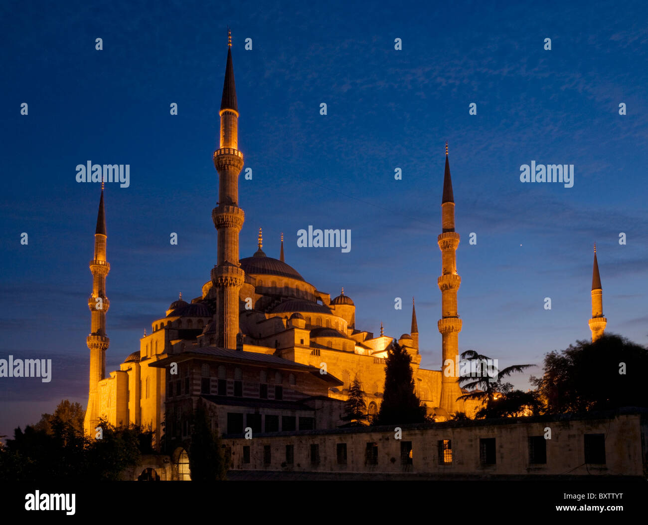 La Mosquée Bleue (Sultan Ahmet Camii) avec les dômes et les minarets, Sultanahmet, Istanbul, Turquie Banque D'Images