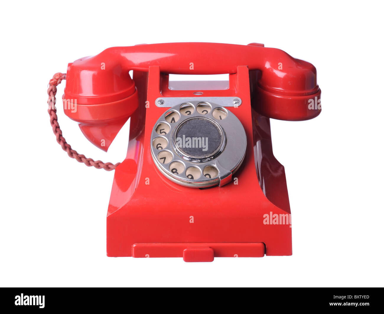 Vieux téléphone en bakélite rouge Banque D'Images