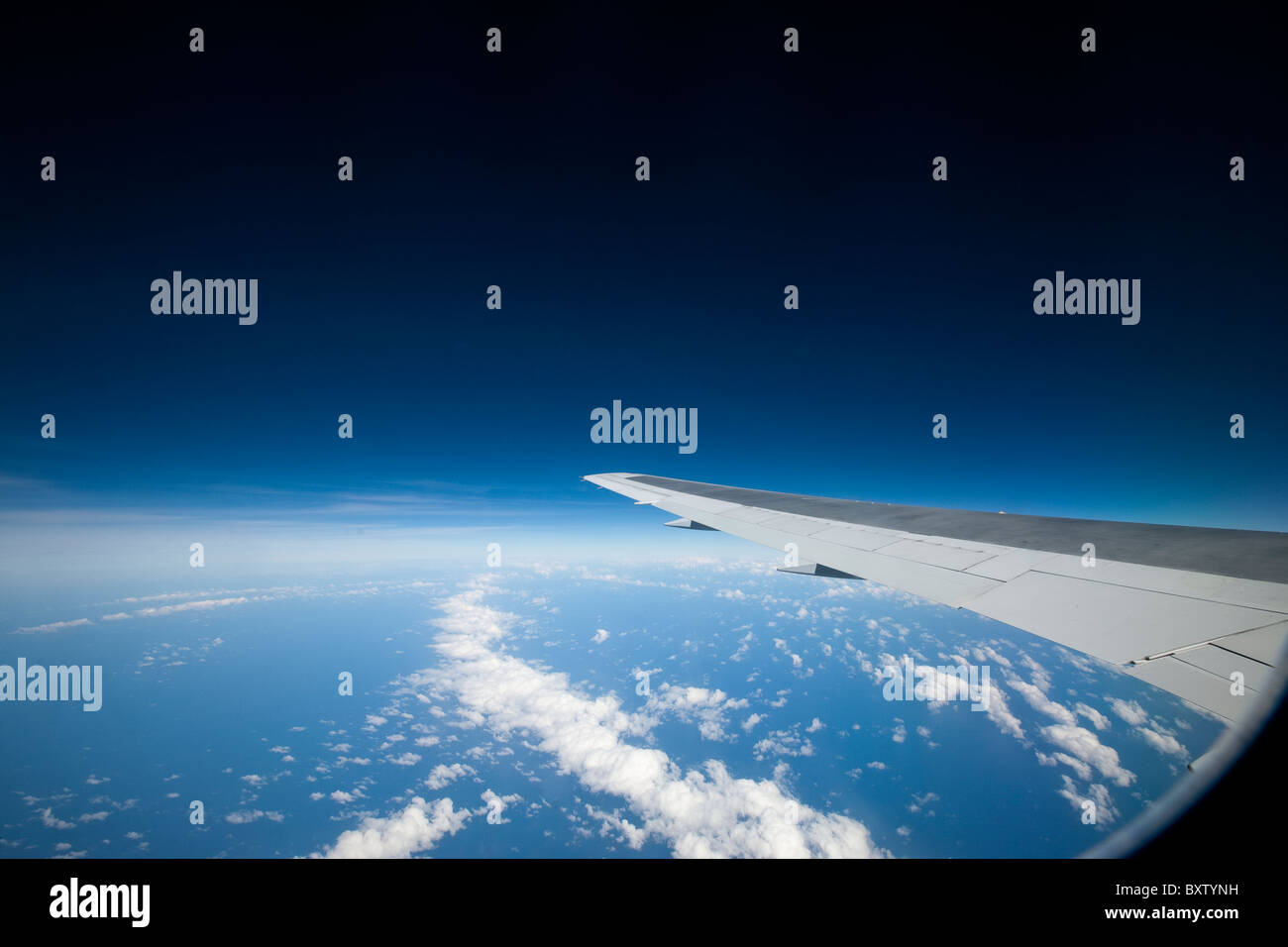 En Australie, Qantas Airlines vol au dessus de l'océan Pacifique Sud vol face à Sydney Banque D'Images