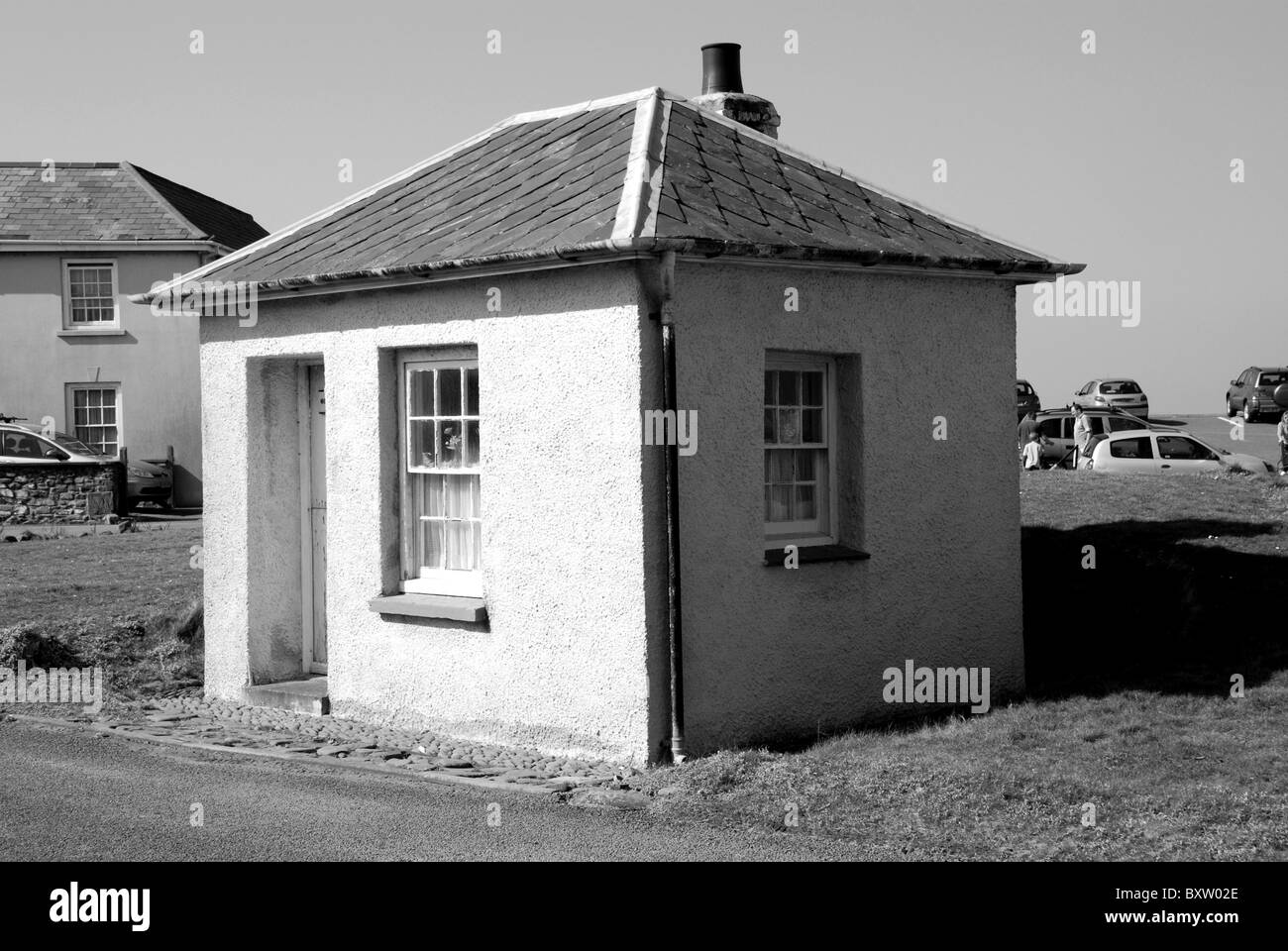 Le vieux tilleul usage chambre de pesée sur le port ouest du pays de Galles aberaeron Banque D'Images
