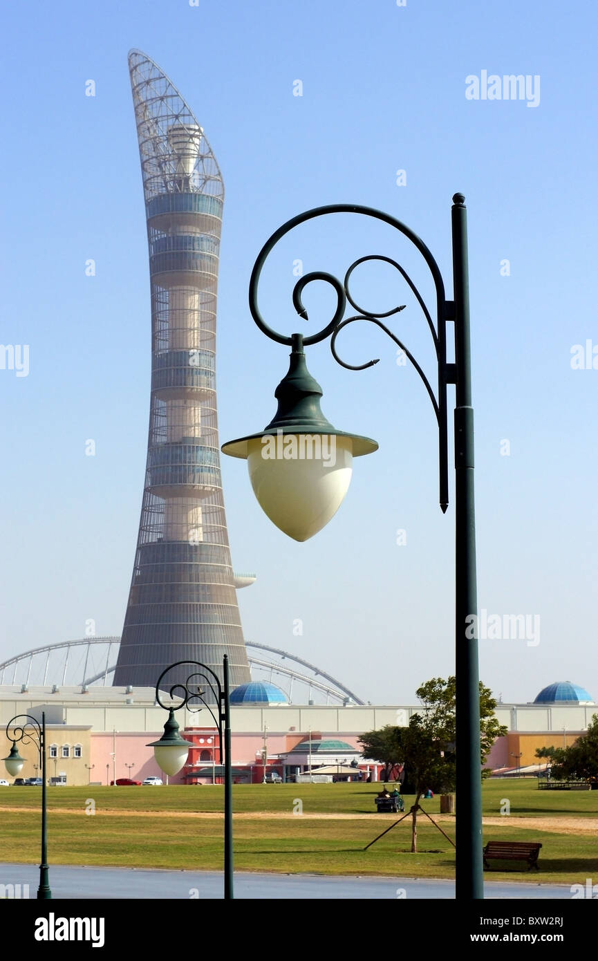 Jeux Olympiques d'Asie 2006 tours à flamme Doha Qatar Khalifa Football Stadium Banque D'Images