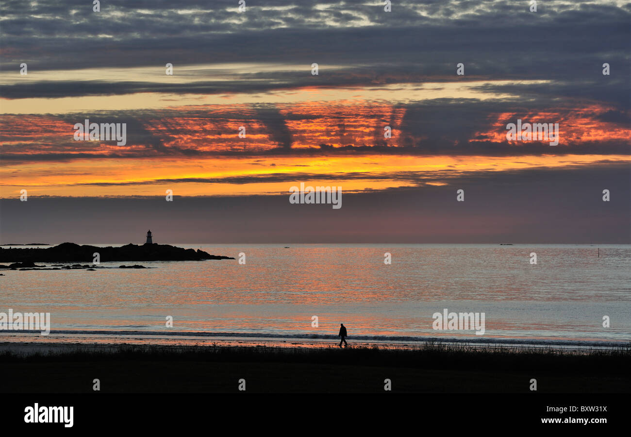 Coucher de soleil dans les îles Lofoten, Norvège du Nord Banque D'Images