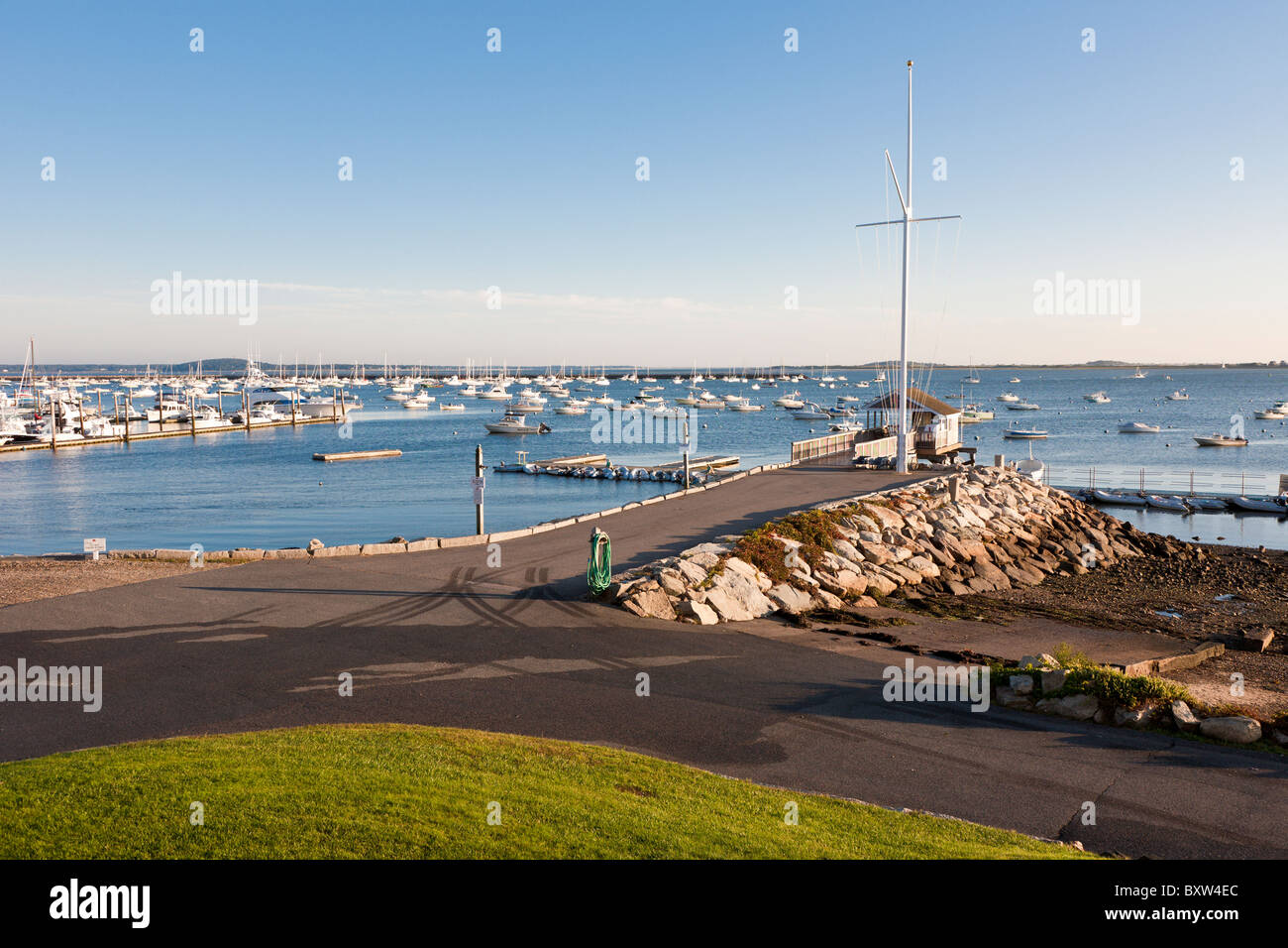 Plymouth Yacht Club sur le port de Plymouth à Plymouth au Massachusetts Banque D'Images