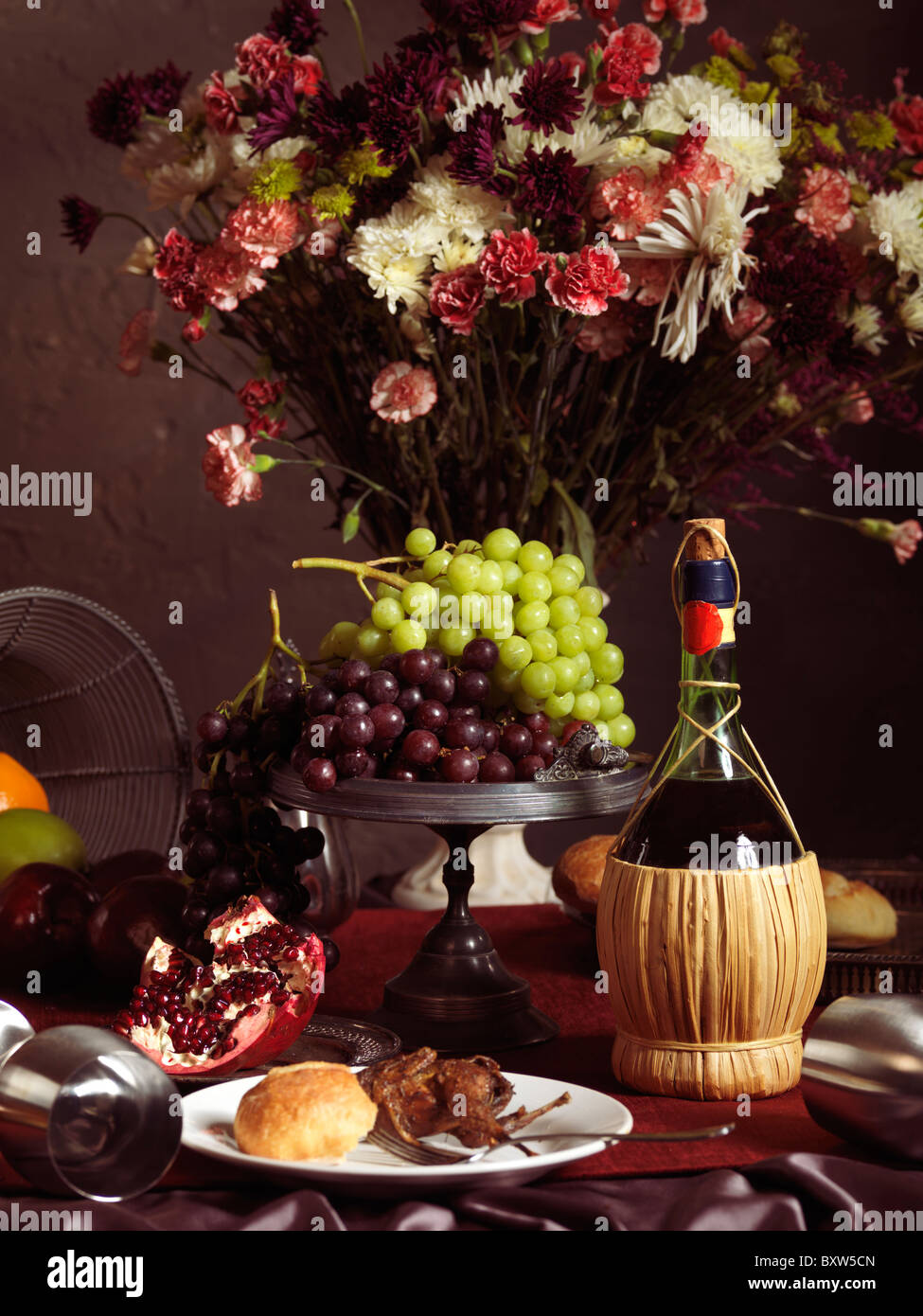 La vie artistique de toujours dîner de fête repas sur une table Banque D'Images