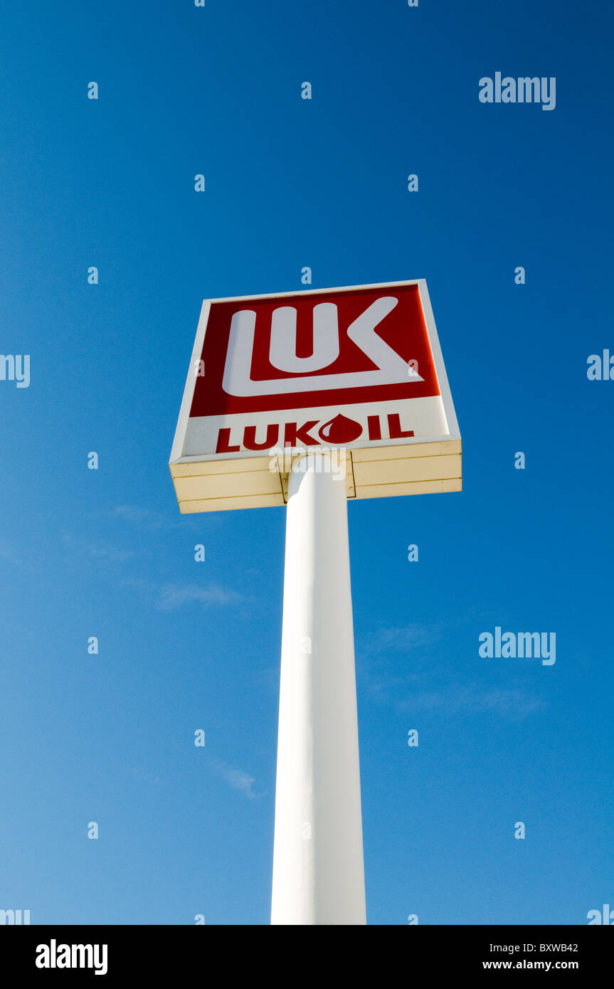 Luk lukoil station essence huile carburant stations pétrochimie société russe la Russie soviétique Banque D'Images