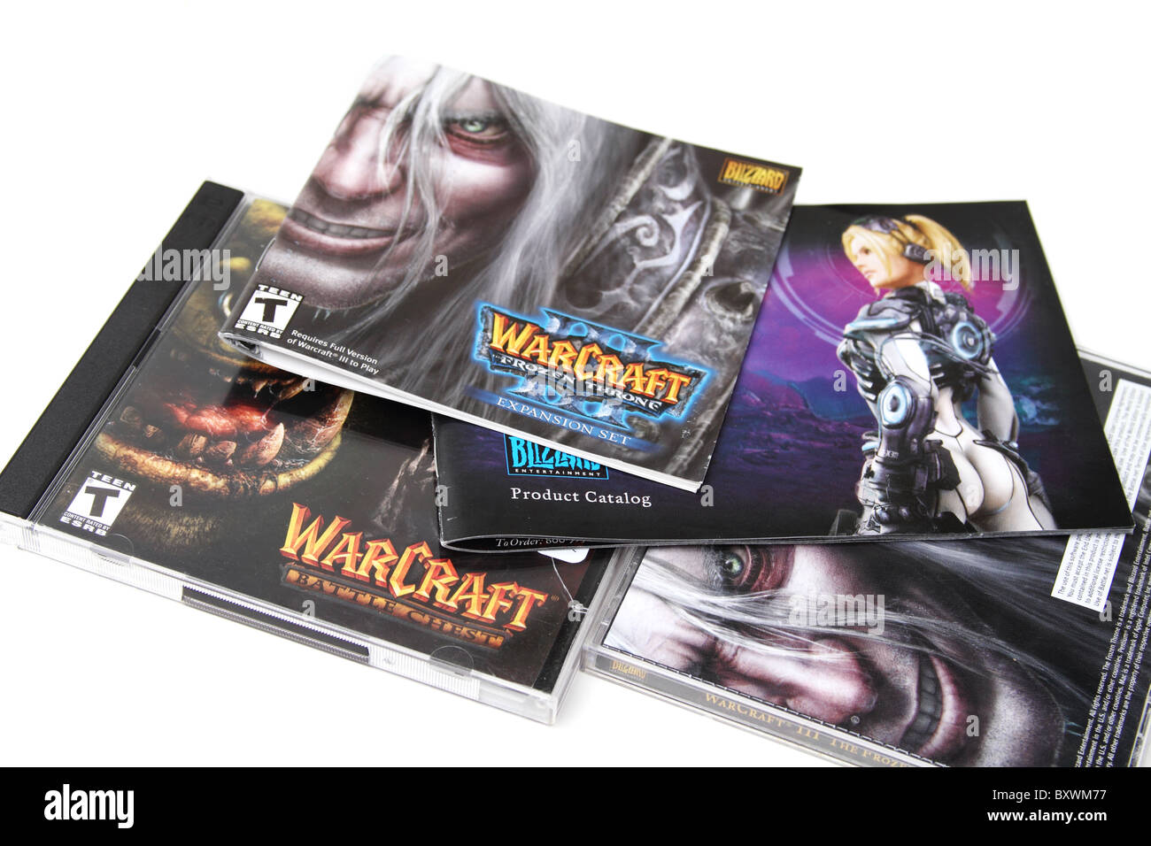Of Warcraft jeux informatiques et manuels. Banque D'Images