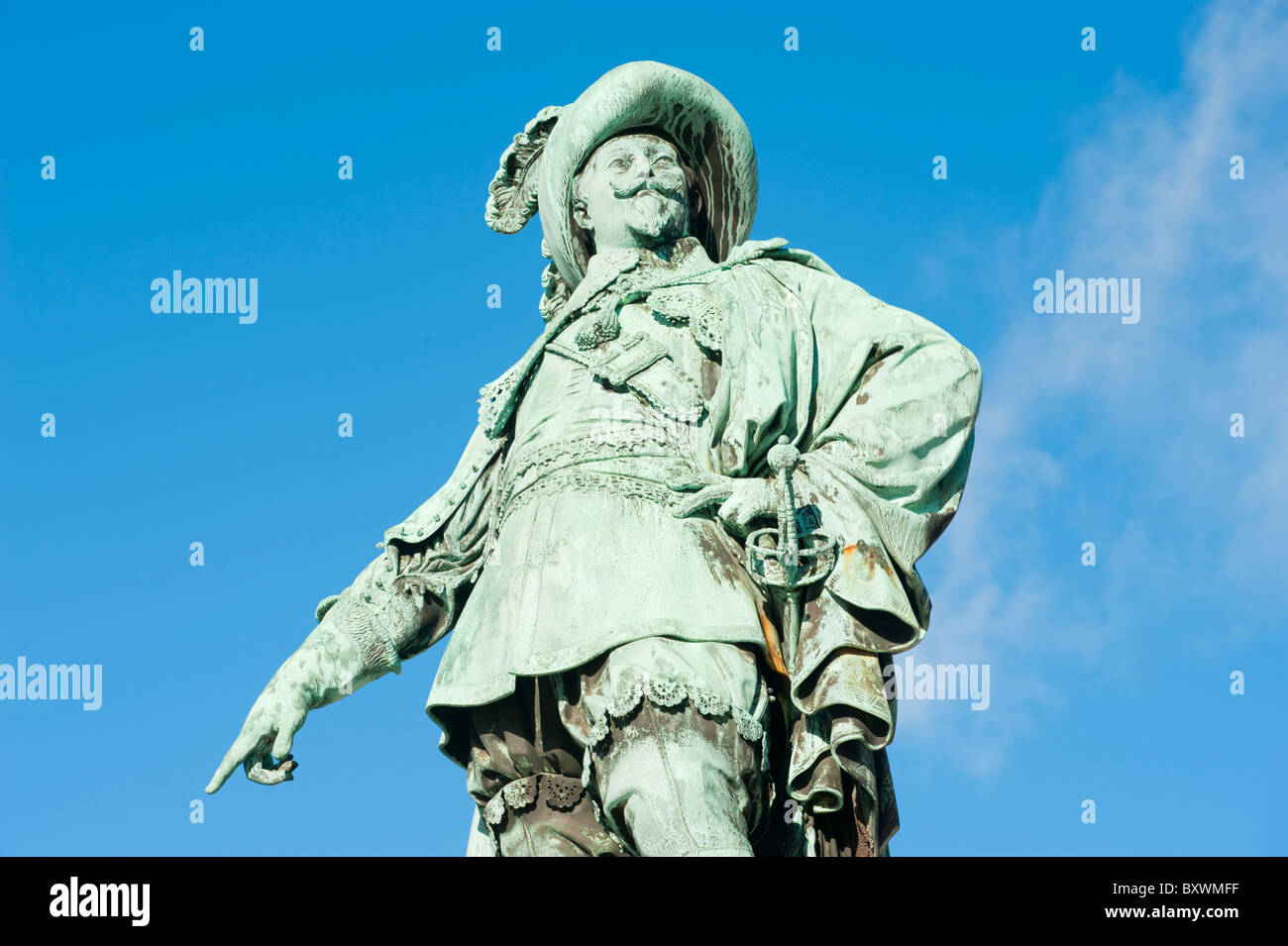 Statue du Roi Gustave II Adolphe de Suède, dans la région de Gustave-adolphe Square, Göteborg, Suède. Banque D'Images