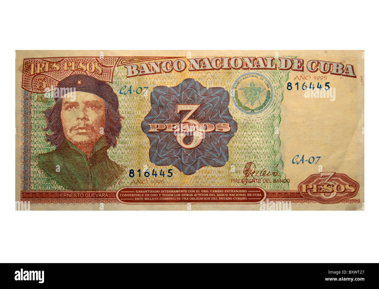 Che Guevara sur un billet de Cuba avec le dollar des États-Unis Photo Stock 