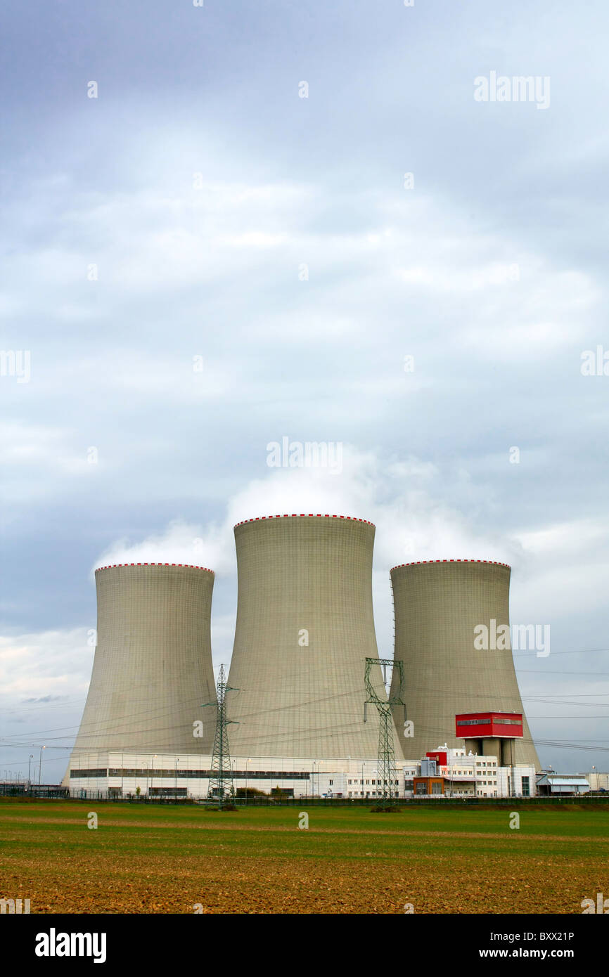 Centrale nucléaire de Temelin, en République tchèque, Banque D'Images