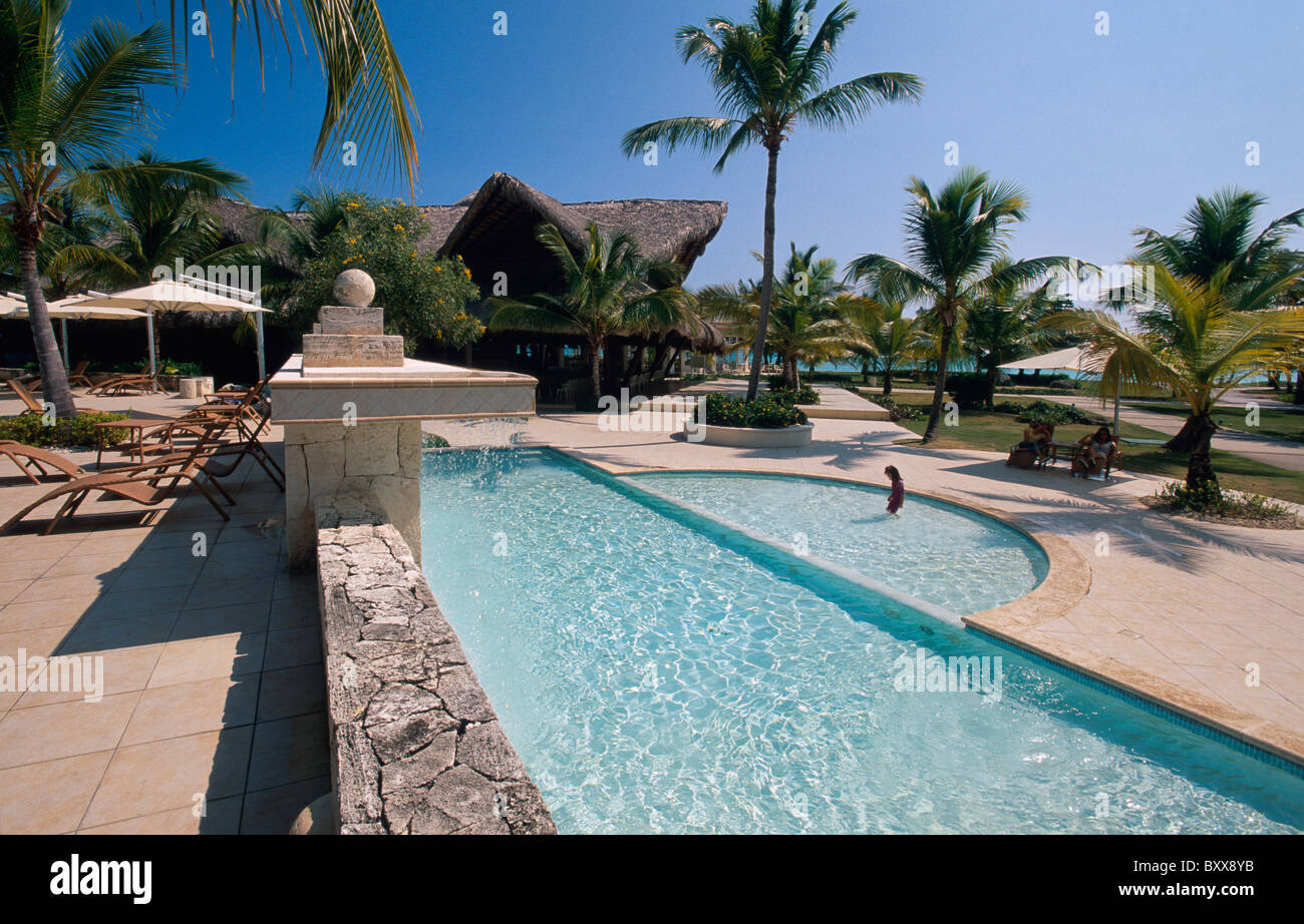 Im piscine Punta Cana Beach Resort and Club, République Dominicaine Banque D'Images