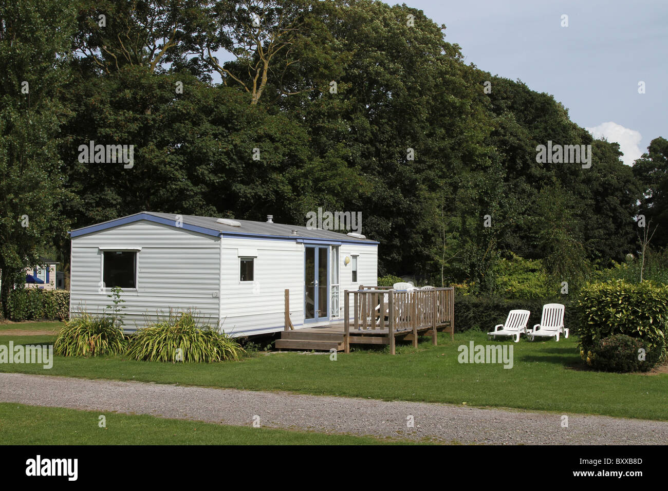 Holiday home statique sur un caravan park Banque D'Images