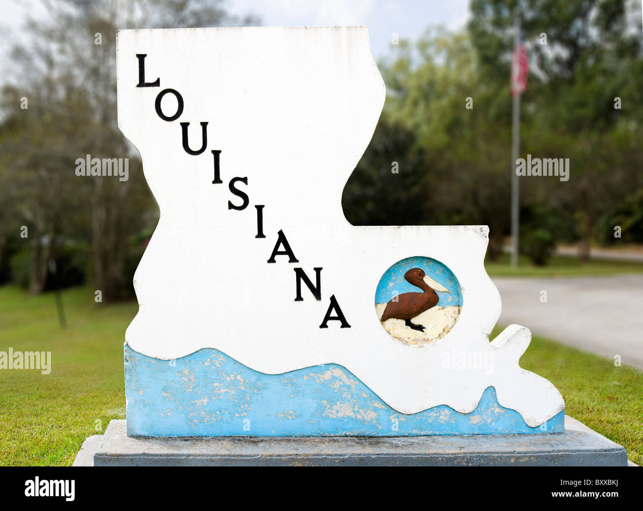 Bienvenue à Louisiane signer au centre d'accueil, Louisiane, USA Banque D'Images