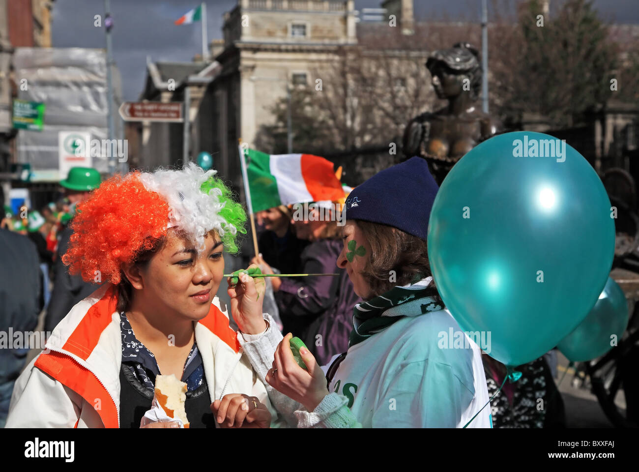 Le jour de la Saint Patrick Dublin Ireland Banque D'Images