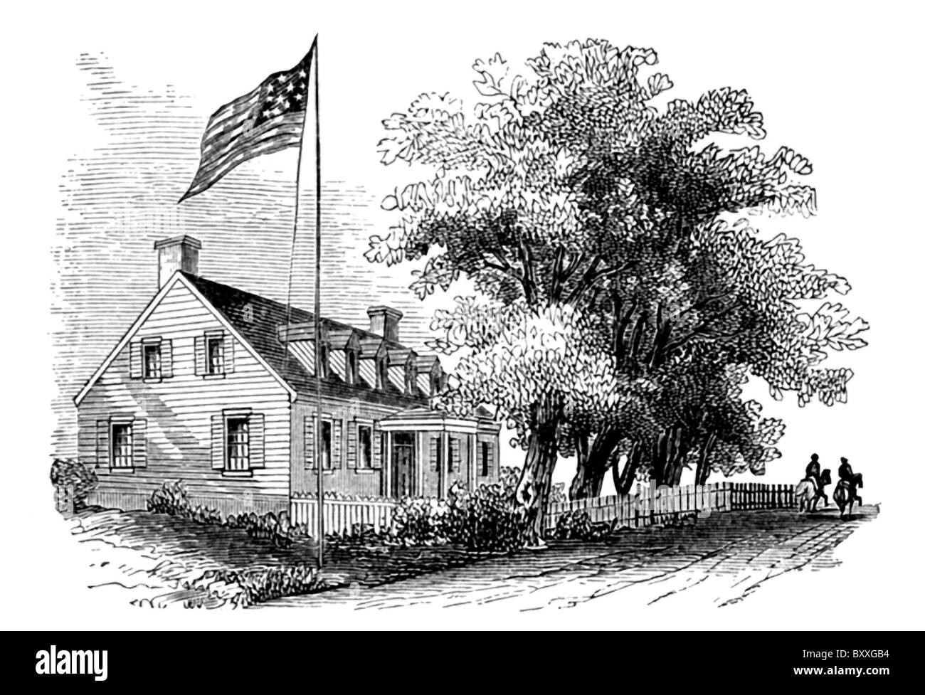Les forces de l'Union faire le siège de Yorktown, en Virginie, et il a pris le contrôle de mai 1862. Le siège social de Gen McClellan ici. Banque D'Images