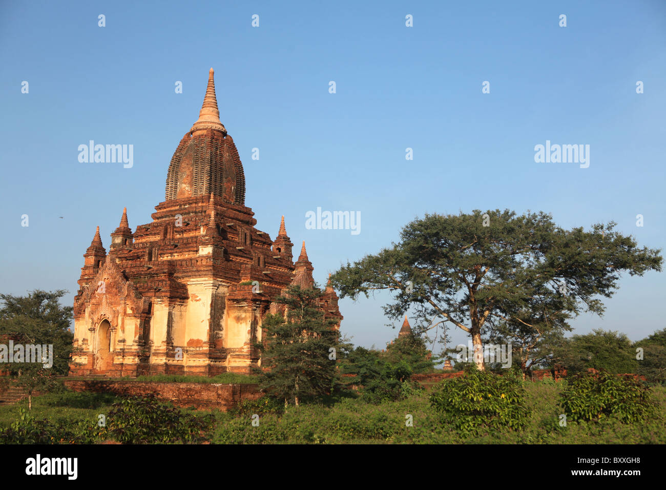 Un temple orné de Bagan, Myanmar ou Birmanie en Asie. Banque D'Images