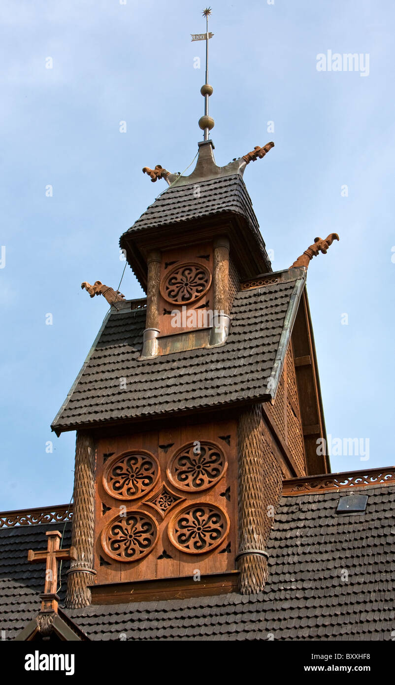 Wang Temple (l'église de Notre Sauveur's Mountain) - Eglise paroissiale protestante à Karpacz, Pologne Banque D'Images