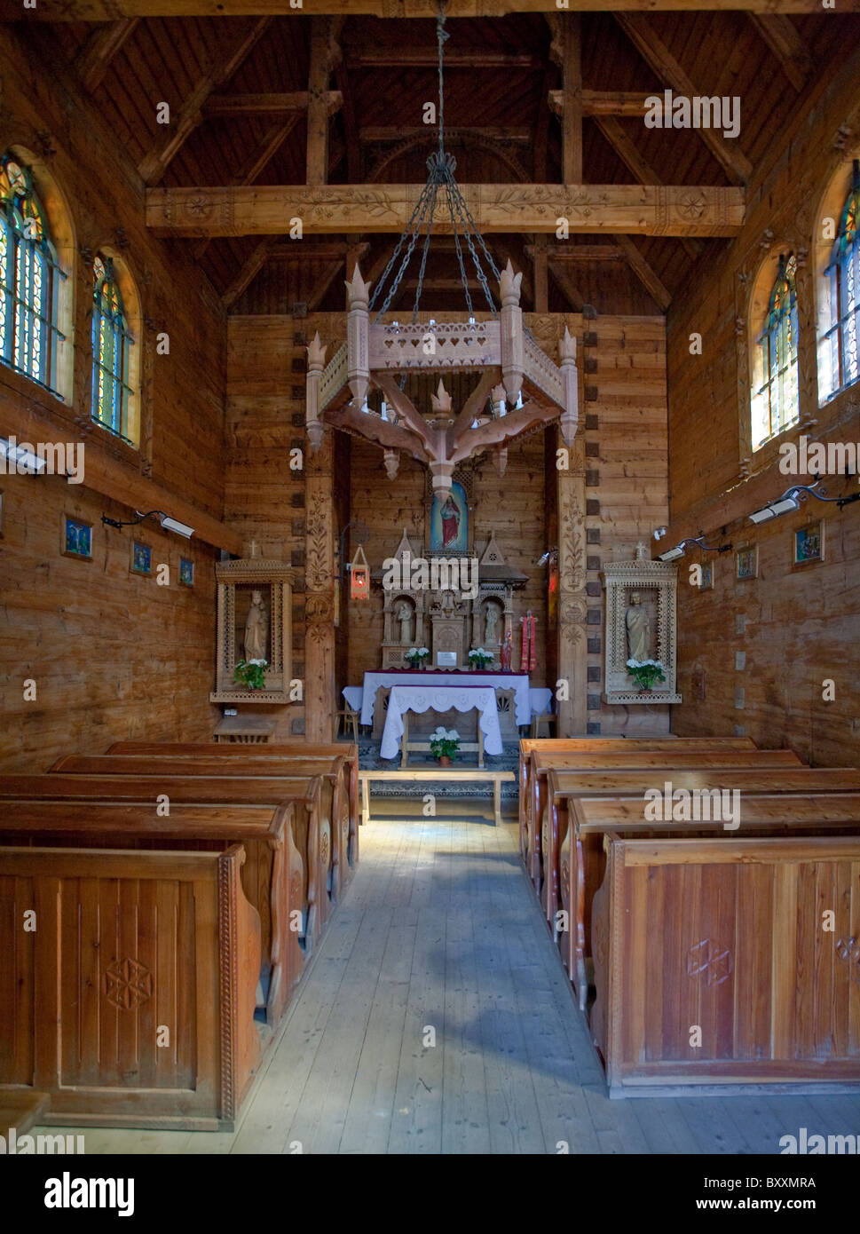 Chapelle église Sacré-Cœur de Jésus, Jaszczurowka, Zakopane Banque D'Images