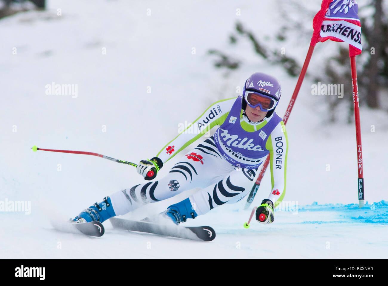 L'AUTRICHE ZAUCHENSEE. 08-01-2011. La course de descente dans le cadre de la SIF, Mesdames Coupe du Monde de ski alpin, des courses de vitesse en Autriche Zauchensee. Banque D'Images