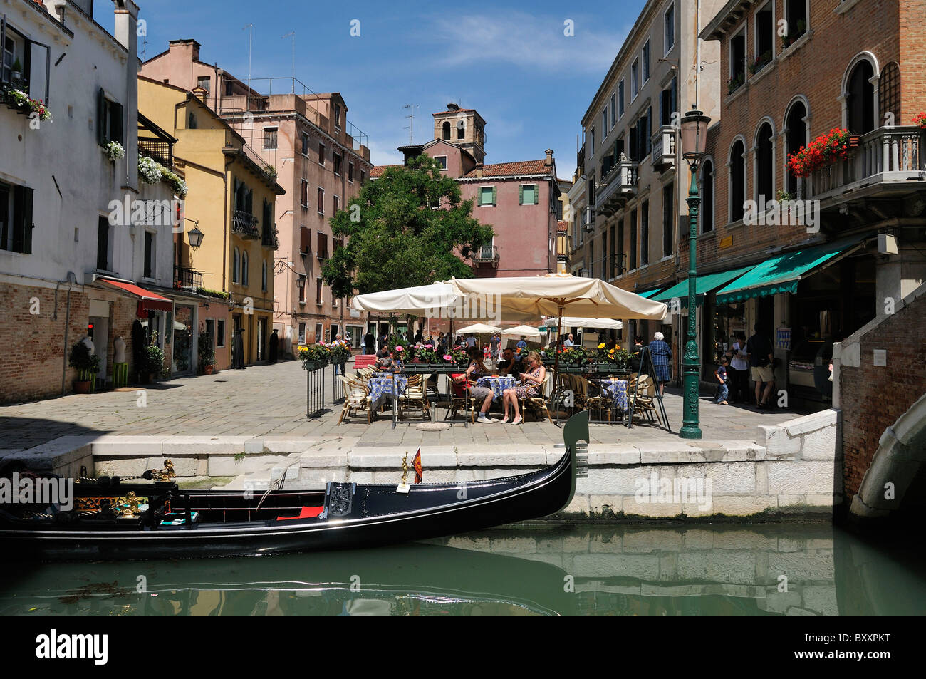 Venise. L'Italie. Fondamenta del Piovan & Campo Santa Maria Nova, Cannaregio. Banque D'Images