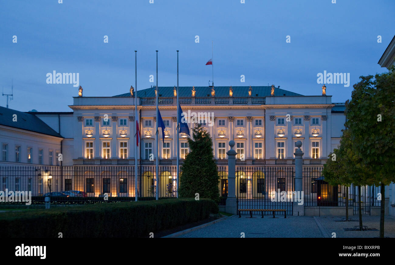 Palais présidentiel de la rue Krakowskie Przedmiescie, Varsovie, Pologne Banque D'Images