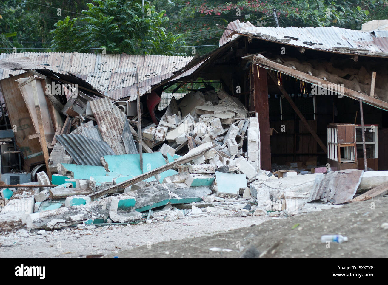 Les dommages causés par le tremblement de terre qui a frappé Haïti le 12 janvier 2010. Banque D'Images