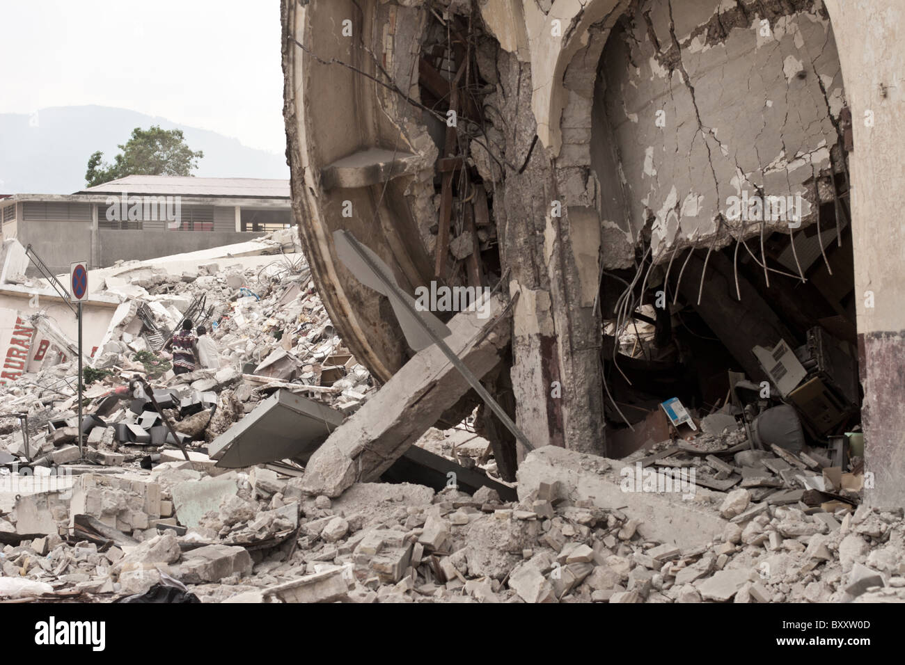 Les dommages causés par le tremblement de terre qui a frappé Haïti le 12 janvier 2010. Banque D'Images