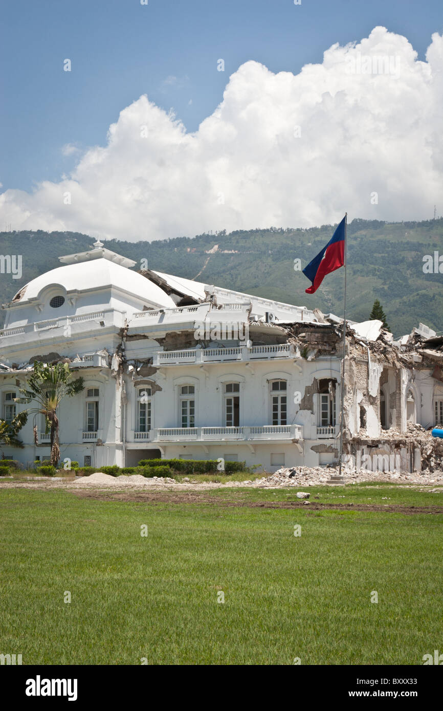 Le palais présidentiel d'Haïti a été détruit dans un tremblement de terre en 2010. Banque D'Images