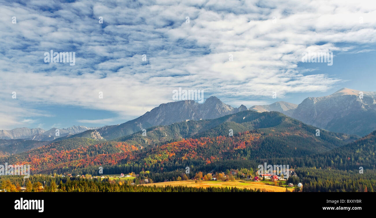 L'automne paysage de montagne vue de Kościelisko, Zakopane Banque D'Images