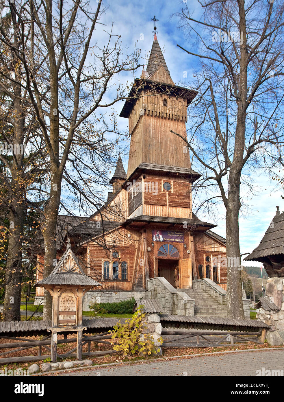 Woden'église de St.Casimir le Prince, Koscielisko, Zakopane, Pologne Banque D'Images