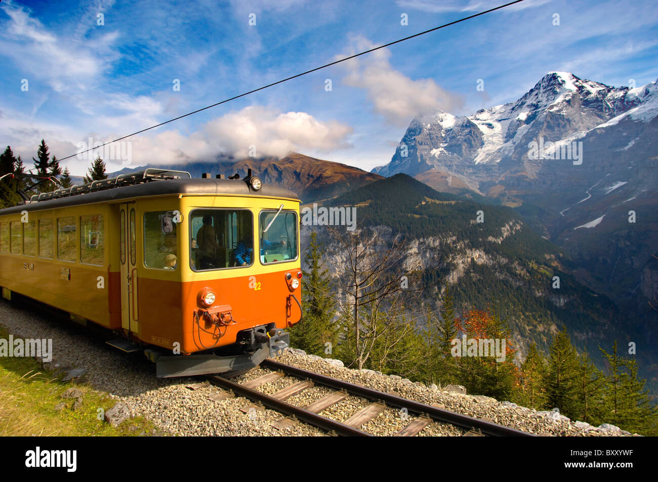 Murren fenicular Train - Suisse Banque D'Images
