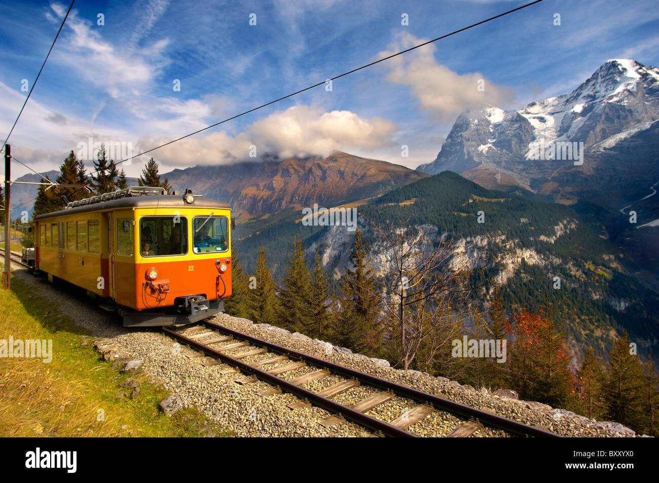 Murren fenicular Train - Suisse Banque D'Images