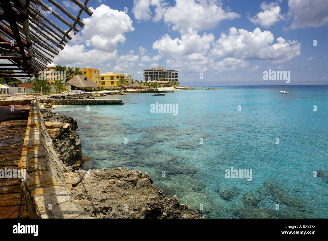 Beach Resort, l'île de Cozumel, Quintana Roo, Yucatán, Mexique, Yucatan, Mexique, Caraïbes, tropical paradise island, Banque D'Images