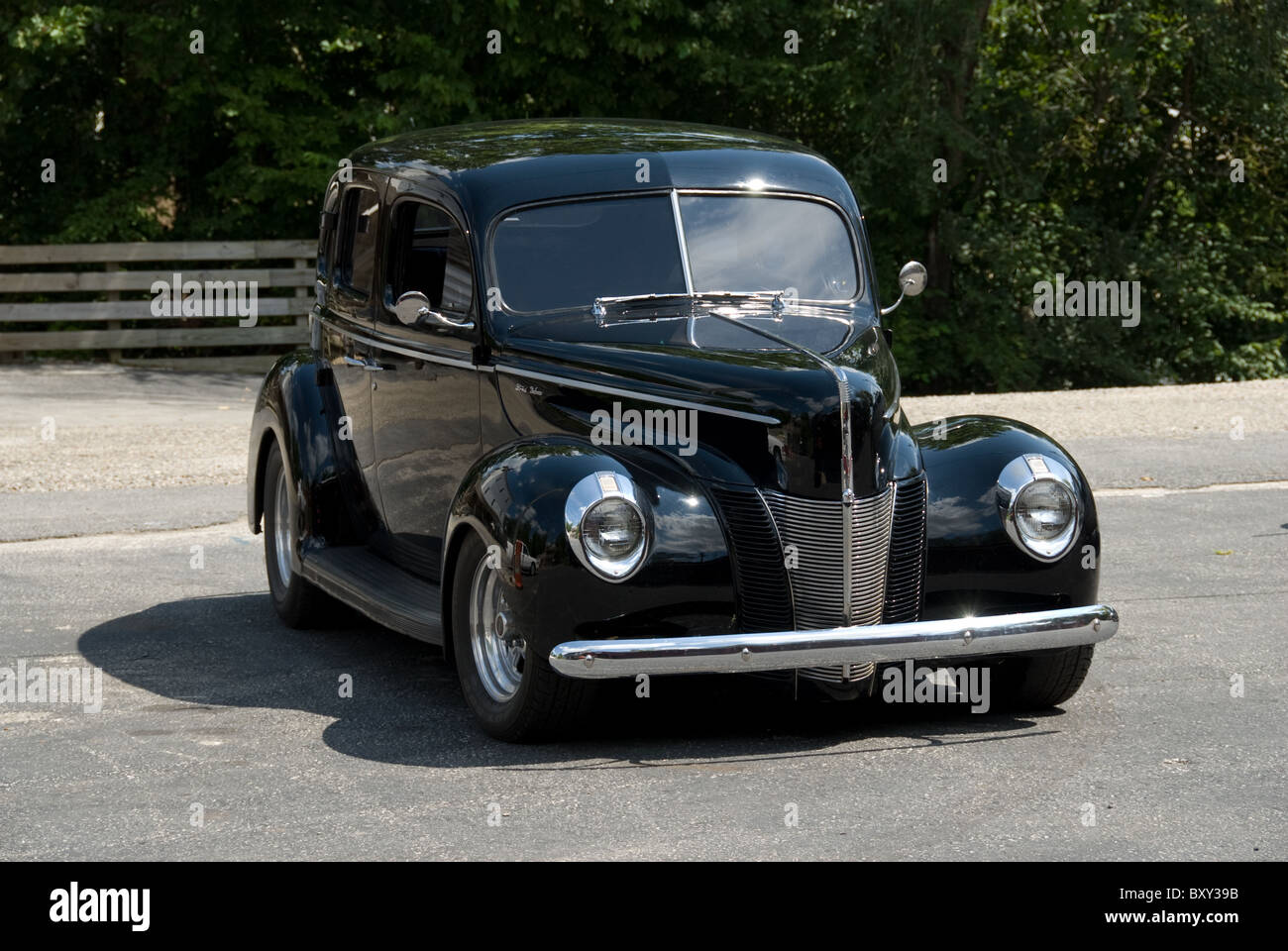 1940 Ford auto de luxe quatre portes ; noir ; Banque D'Images