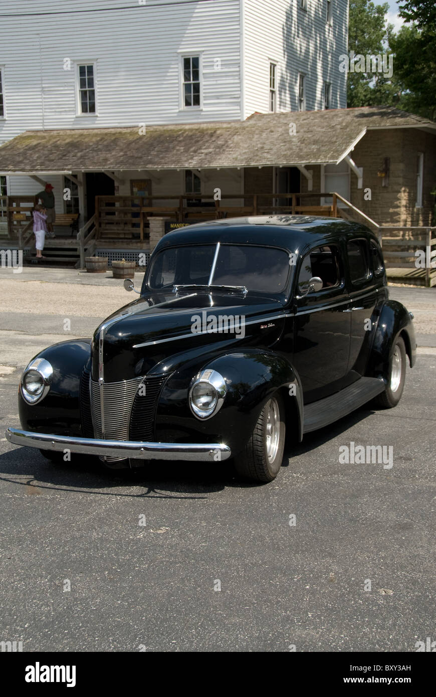 1940 Ford auto de luxe quatre portes ; noir ; Banque D'Images
