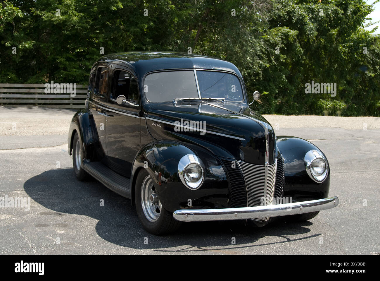 1940 Ford auto de luxe quatre portes ; noir ; Banque D'Images