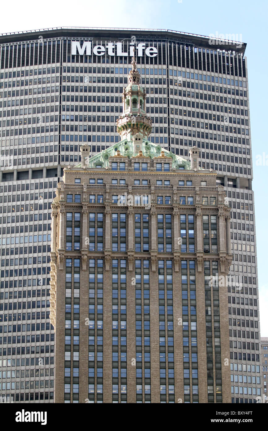 Le MetLife et Helmsley Building sur Park Avenue à New York, l'Amérique Banque D'Images