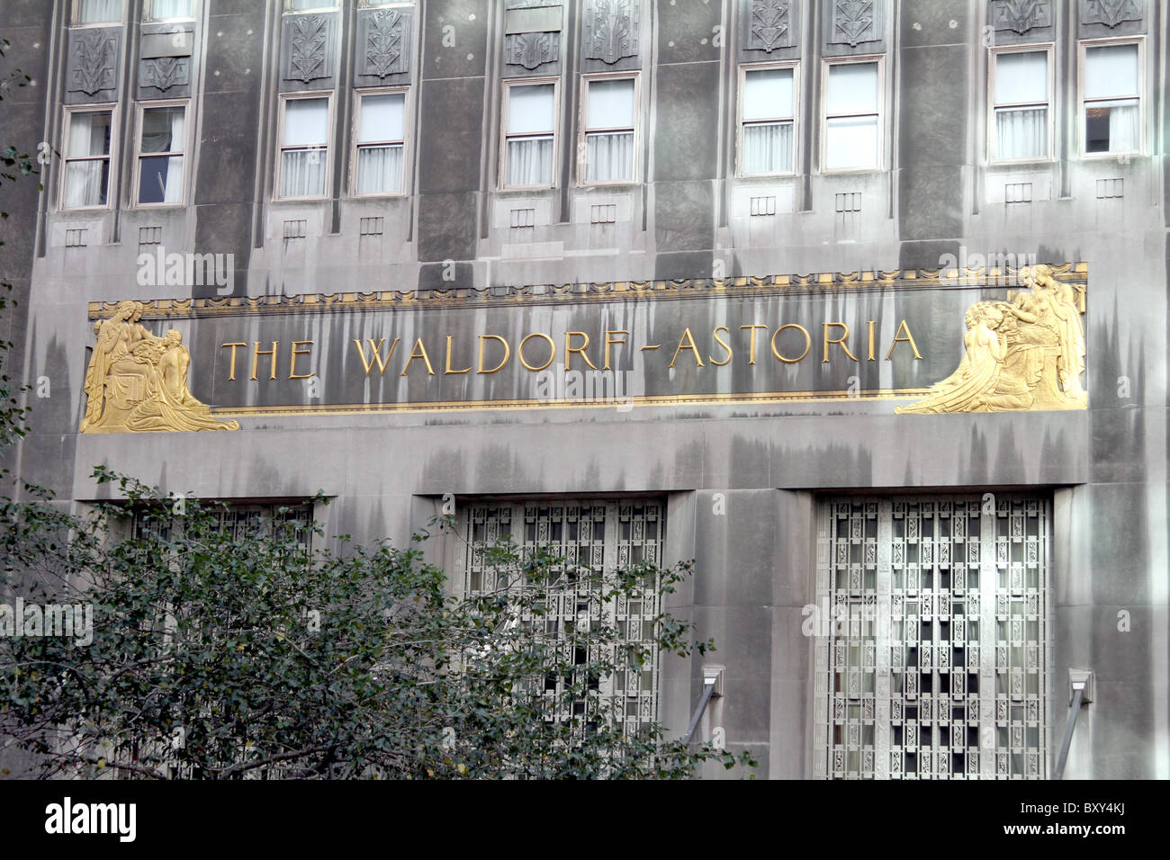 Le Waldorf Astoria Hôtel sur Park Avenue à New York, l'Amérique Banque D'Images