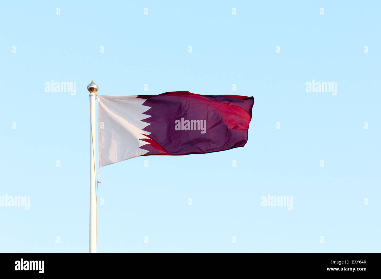 Drapeau national du Qatar Banque D'Images