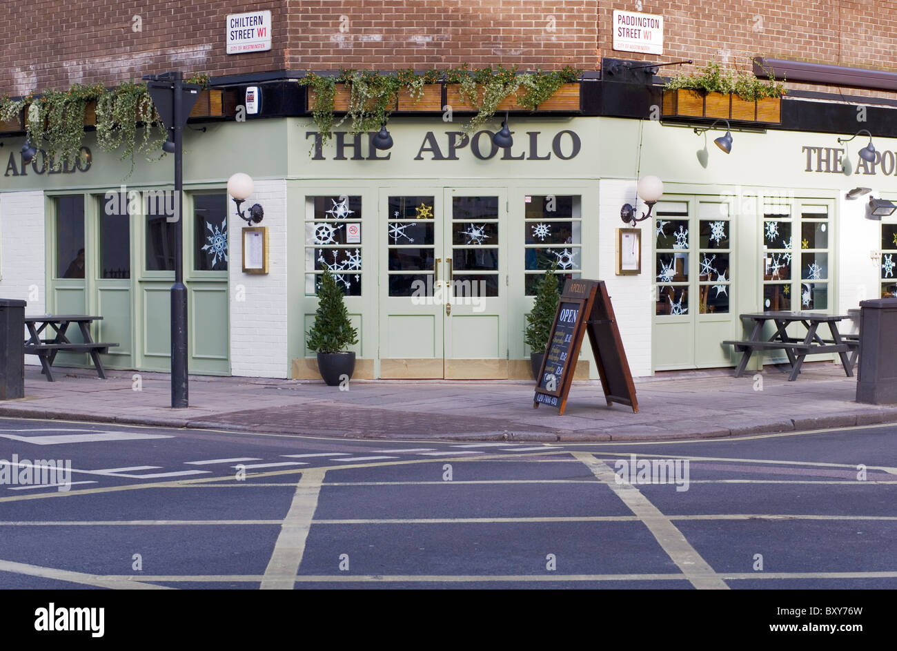 L'Apollo Public House (il n'existe plus), Paddington Street & Chiltern Street, Londres, Angleterre, Royaume-Uni, Europe Banque D'Images