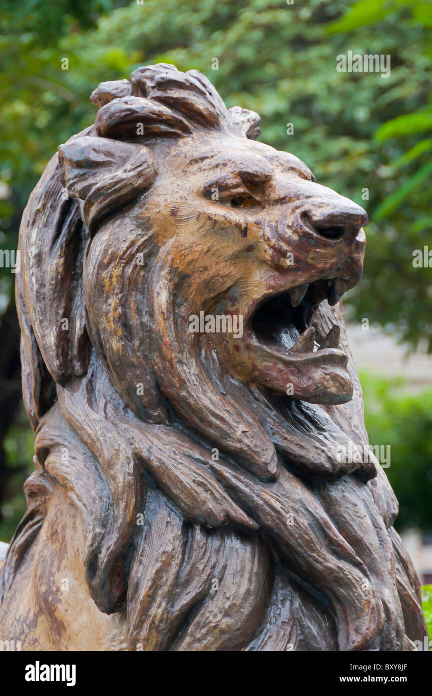 Statue d'un Lion main square Leon Nicaragua Banque D'Images