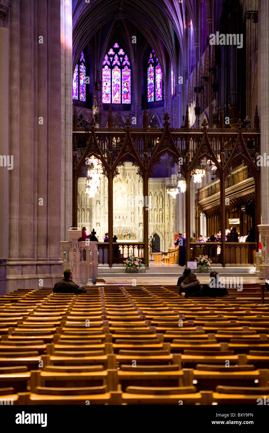 Intérieur de la Cathédrale Nationale - Washington, DC USA Banque D'Images