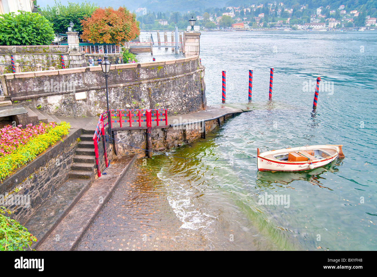 Docks Isola Bella Lago Maggiore Italie Banque D'Images