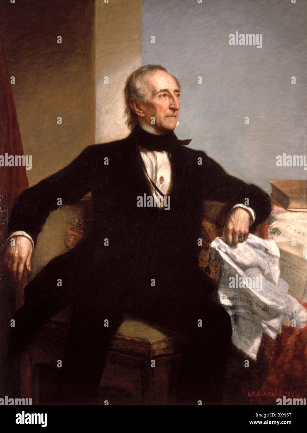 JOHN TYLER Jr (1790-1862) 10e Président des Etats-Unis peint par George Healey en 1859 Banque D'Images