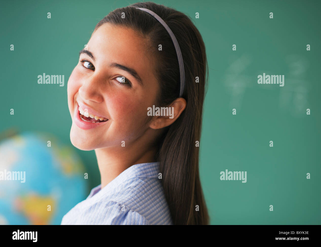Portrait of Girl in class Banque D'Images