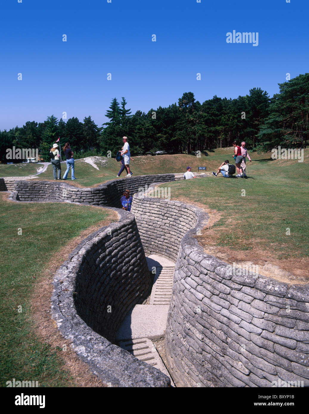 Des tranchées au Canadian Memorial Park, la crête de Vimy, Pas de Calais, France Banque D'Images