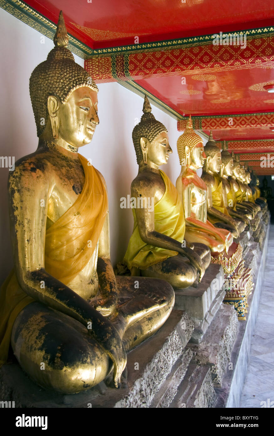Images de bouddha dans le temple de Wat Po, Bangkok Banque D'Images