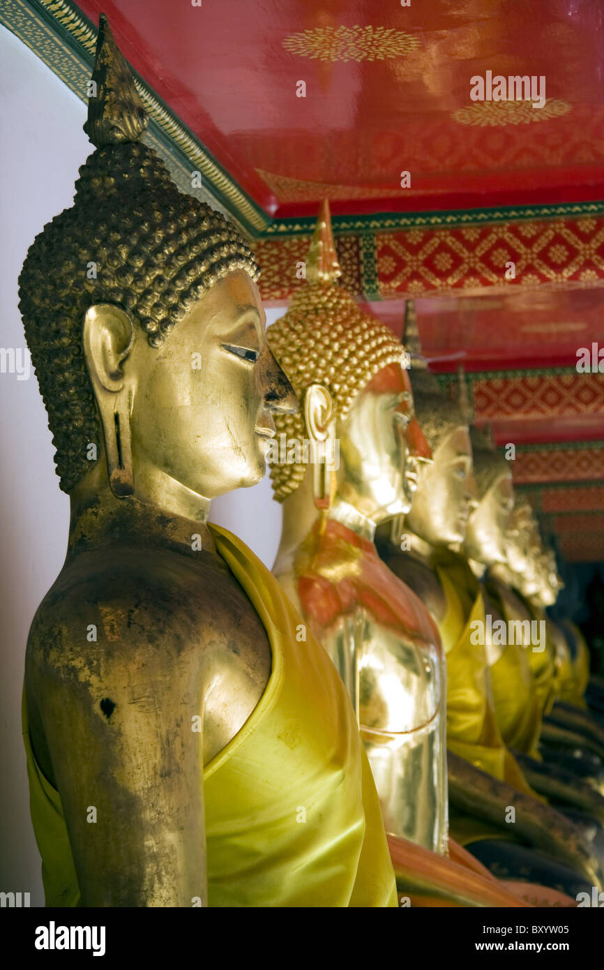 Images de bouddha dans le temple de Wat Po, Bangkok Banque D'Images