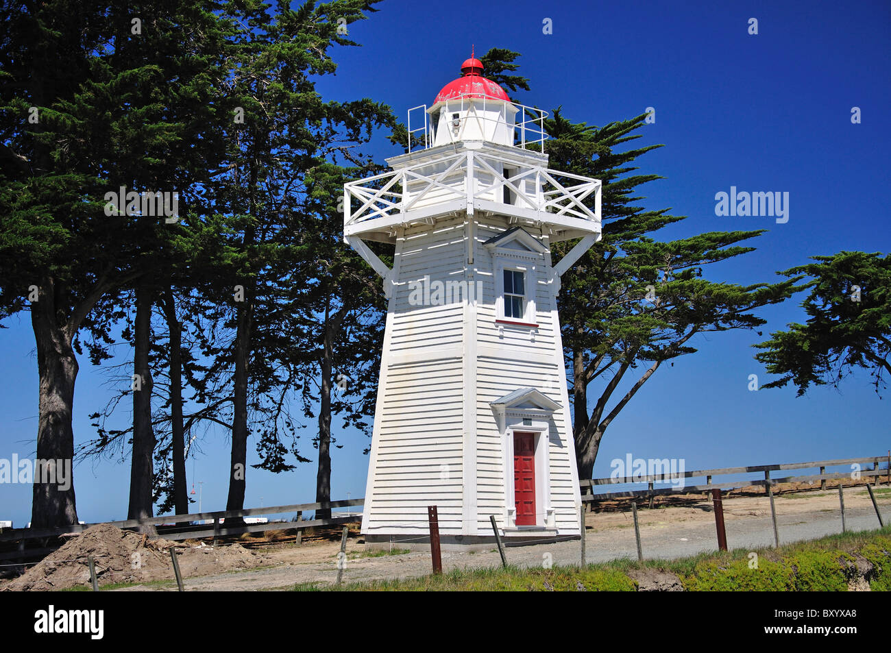 Phare historique de Blackett, Maori Hill, Caroline Bay, Timaru, Canterbury, île du Sud, Nouvelle-Zélande Banque D'Images