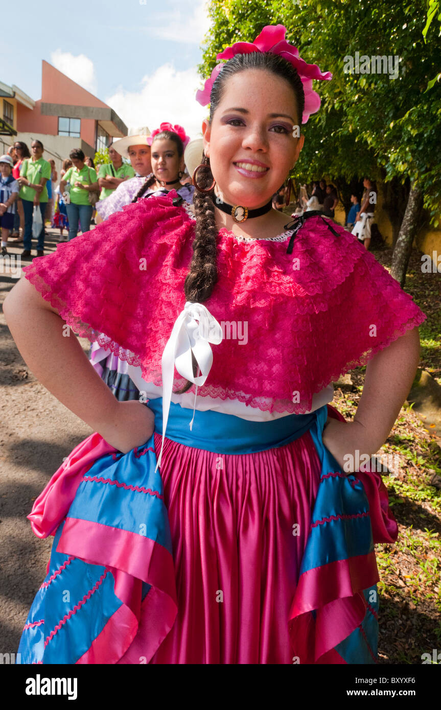 Danseur parade de la fête nationale du Costa Rica Banque D'Images
