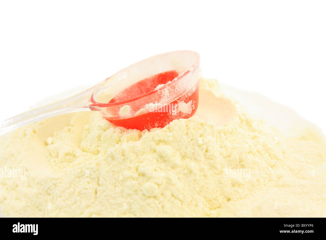 Poudre de lait blanc od isolés Banque D'Images